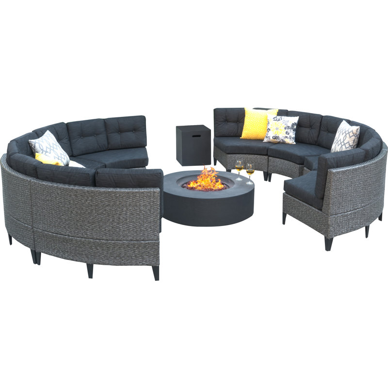 Wade Logan® Ancil 8 Person Outdoor Seating Group with Cushions Wayfair